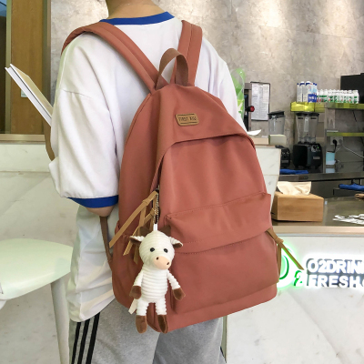 派尼美特双肩包女2020年新款纯色森系背包韩版高中学生初中生书包男潮