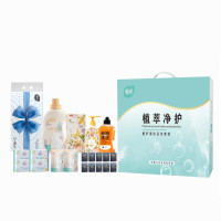 植护植萃净护清洁日化套装(洗衣液+内衣洗衣液+抽纸+手帕纸+洗衣皂+湿巾+地板清洁剂)