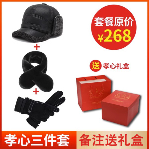中老年人爸爸帽子男士秋冬季老头爷爷加绒保暖护耳雷锋帽防风防寒