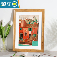 敬平相框摆台挂墙画框装裱儿童a3a4展示8寸10 12 18框架免打孔4k8开八 木纹色 18寸[可放35.5*45.5