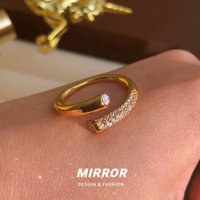 925纯银金属感光面戒指女指环尾戒轻奢时尚新款约5g BCJ3281送女朋友老婆情人节七夕生日礼物