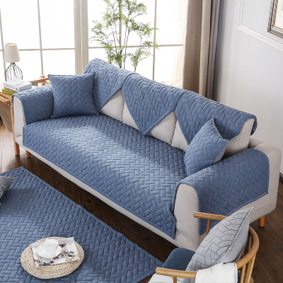 凡轩四季布艺沙发垫全棉套罩巾客厅简约现代防滑皮坐垫子通用全盖