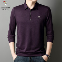 啄木鸟2025春季新款中年爸爸时尚商务休闲长袖打底上衣男士Polo衫