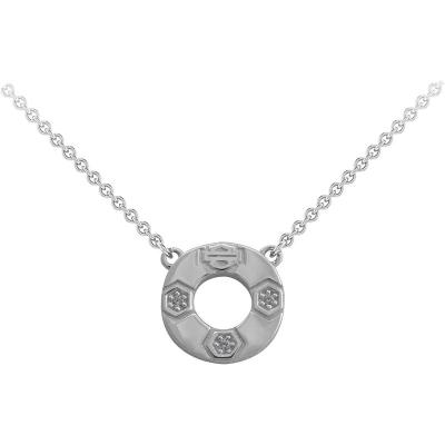 Harley Davidson女式条形盾牌 Cirque 圆形项链 新款奢侈精致气质高级百搭饰品