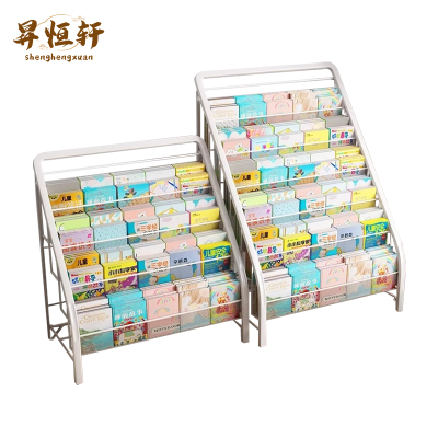 昇恒轩 书架置物架落地一体靠墙儿童绘本架收纳架宝宝报刊架铁艺侧面放置 白色4层