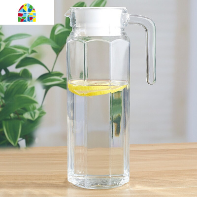 冷水壶水具套装玻璃扎壶啤酒壶耐热凉水壶大容量可高温水杯壶套装 FENGHOU 六只八角杯
