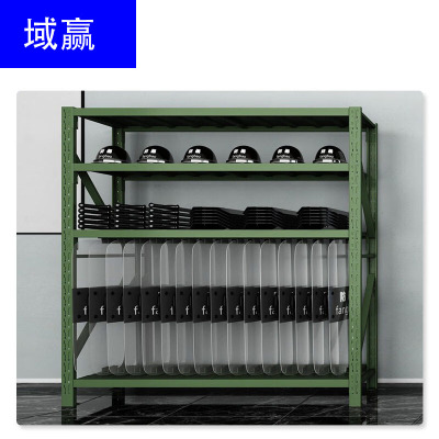 域赢防爆盾牌架铁锨锹镐架军绿色货架物资装备摆放展示架存放收纳货架器材架货架 2米盾牌架中型300kg