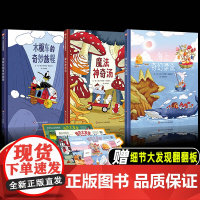 正版 奇幻旅程三部曲 3-8岁全彩精装想象力绘本 海上奇幻漂流+魔法神奇汤+木板车的奇妙旅程观察力儿童读物少儿动漫书信谊