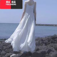 YIBUSHENG蓝染~季女连衣裙五色吊带裙显瘦显高文艺风不规则裙季大摆裙