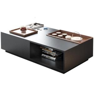 森美人新款现代简约茶几北欧橡木纹大小户型客厅长方形储物创意茶桌