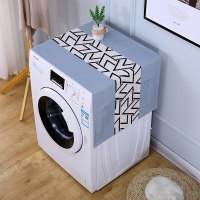 遮盖巾棉麻冰箱罩防水盖布单双开冰箱巾洗衣机防尘罩微波炉罩 简约-美好 35*100cm(微波炉烤箱)