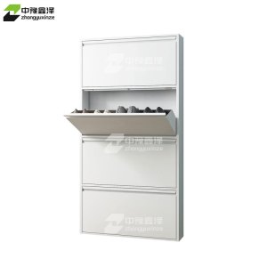 中豫鑫泽 ZYXZ4022021 钢制翻斗鞋柜简约现代收纳柜白色四斗