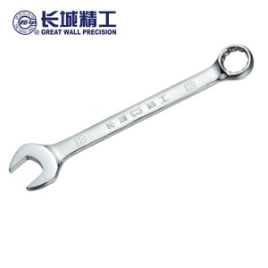 长城精工 公制平板镜抛两用扳手 镜面抛光开口梅花两用扳手 35mm 317135 1把