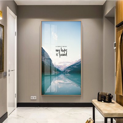 乔迁礼品入户玄关装饰画竖版轻奢大气走廊过道风景壁画现代抽象别墅挂画