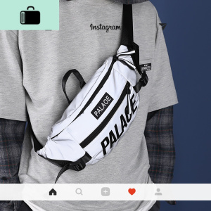 胸包男潮牌ins运动斜挎小背包反光单肩包嘻哈个性街头学生腰包女NEW LAKE男士腰包