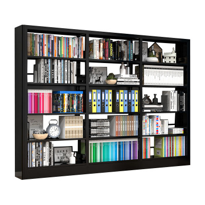 晋舰 书架学校图书馆阅览室书籍架落地资料档案架黑色白色 单面一列三