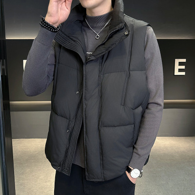 男装立领羽绒马甲秋冬潮流外套保暖无袖羽绒背心马夹男士坎肩外套