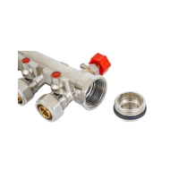 中锦科技 分水器 地暖分水器 主杠DN25(1寸)适配地暖管25mm(6分)2路套