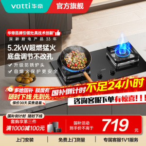 华帝(VATTI)5.2kW大火力猛火灶燃气灶天然气嵌入式一级能效煤气灶双灶台灶具i10105 天然气