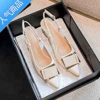 SUNTEK34小码女鞋313233细跟高跟鞋包头法式凉鞋女2023年新款夏季外穿