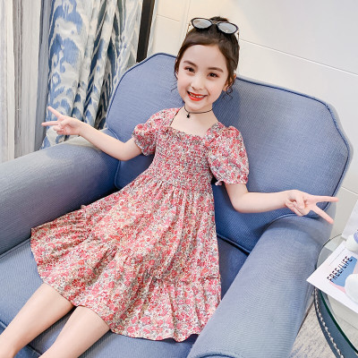 乌鹿童装女童连衣裙夏装2021新款儿童公主裙子中大童韩版时尚波点碎花