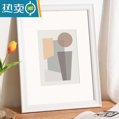 敬平木质大相框画框挂墙a3A4纸作品装裱四开8K展示16寸海报外框架定制 945-亮白色 16寸(可放尺寸30.5*40