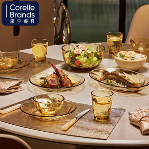 康宁玻璃餐具-VISIONS 晶炫系列餐具套组 6件组 黄盒 2小碗1大碗2小盘1鱼盘