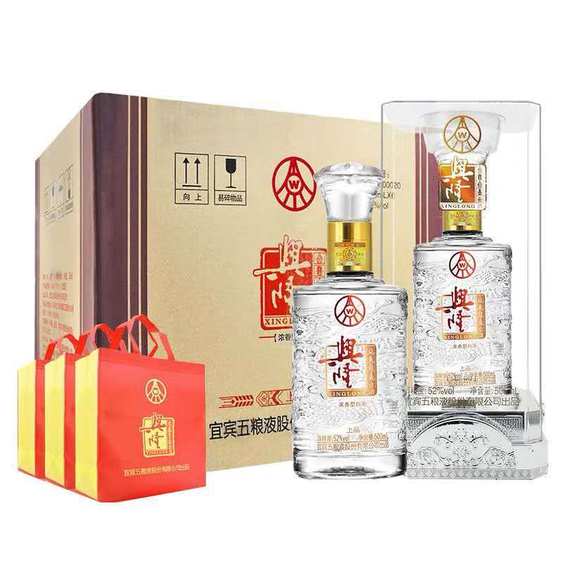 五粮液(wuliangye)股份公司出品 兴隆上品 52度浓香型白酒 500ml*6瓶