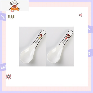 敬平亲子一家人创意陶瓷喝汤勺小调羹饭勺汤匙称呼个性网红家庭区分勺