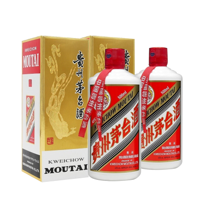 贵州茅台 酱香型白酒 贵州飞天茅台 43度 500ml 两瓶装