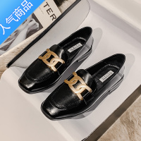 SUNTEK乐福鞋女夏2023新款百搭复古英伦风小皮鞋平底单鞋大码女鞋41一43