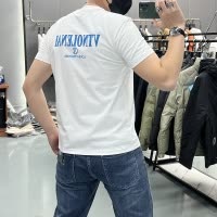 夏季丝光棉短袖T恤男装休闲圆领半袖上衣打底衫新款时尚字母印花