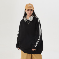 春秋季新款长袖情侣T恤男潮牌宽松圆领卫衣男内搭休闲上衣打底衫