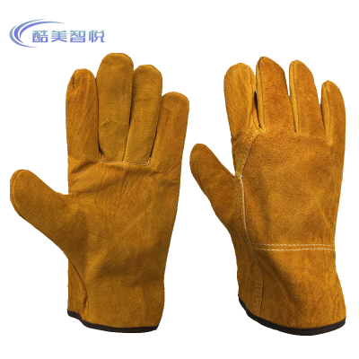 酷美智悦 焊接手套全皮短款黄色 KM-FH297 双
