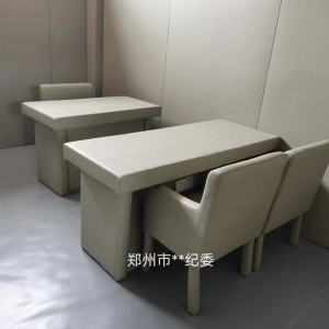 匡大谈话桌软包办公桌审讯桌1.0米KDT968 灰色