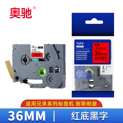 奥驰 标签色带 36mm红底黑字 个