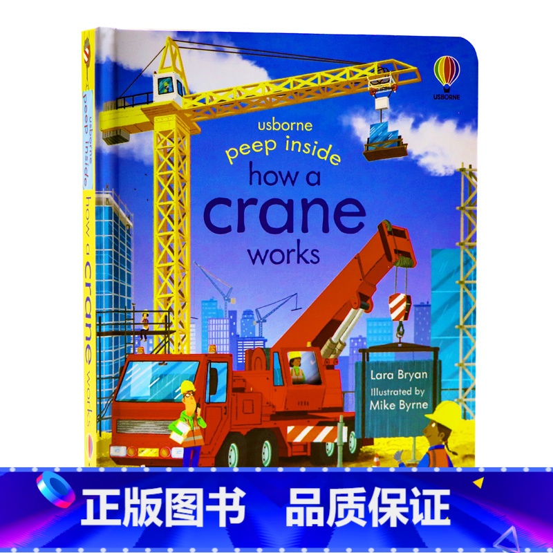 [正版]偷偷看里面系列 起重机 英文原版绘本 peep inside how a crane works 儿童英语启蒙