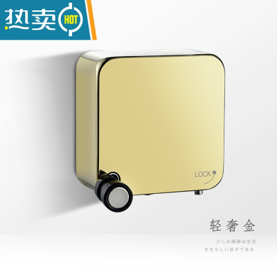 敬平隐形收缩晾衣绳器304不锈钢免打孔室内壁挂酒店伸缩晾衣架 轻奢金(打孔/免打孔双用)绳子