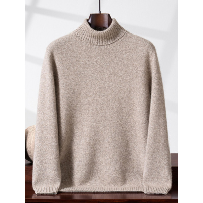高翻领羊绒衫毛衣男士25秋冬款宽松套头毛衫纯色山羊绒针织打底衫
