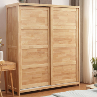 臻远 ZY-YG-013简约实木衣柜推拉门衣柜宿舍更衣柜卧室收纳柜 1.8米二门