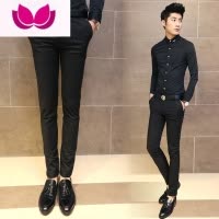 七斓春季休闲长裤韩版修身小脚裤男士西装裤子小西裤男九分裤潮流