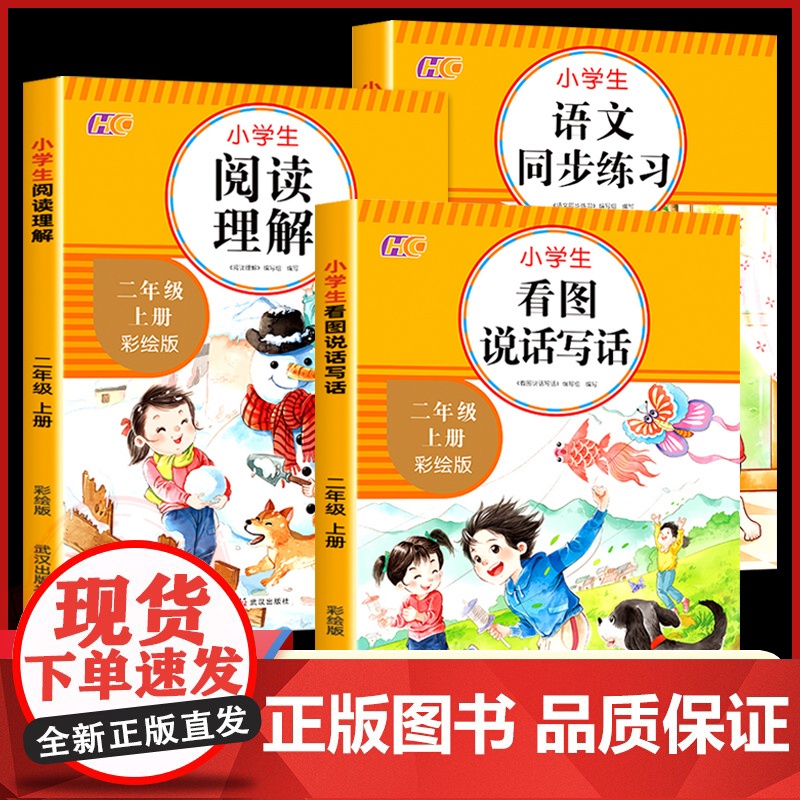 全套3册 小学二年级上册语文同步专项训练部编人教版 小学生2年级上看图说话写话阅读理解专项训练书每日一练老师一课一练教材