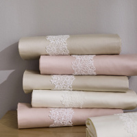 宁静轻奢简约优雅贵妇蕾丝花边小奢绸四件套床单被套床上用品