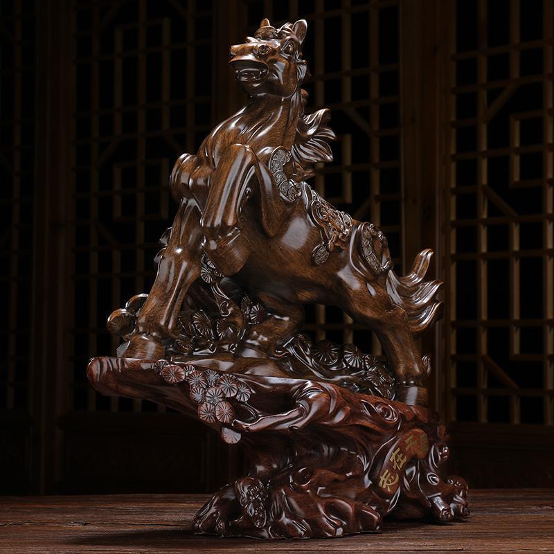 美帮汇志在千里马摆件办公室桌台玄关博古架工艺装饰品老板