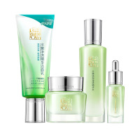 (PECHOIN)百雀羚套装护肤套装 水嫩倍现至尚套装眼精华版 洁面+精华水+精华霜+眼部精华液 保湿补水新老款随机发