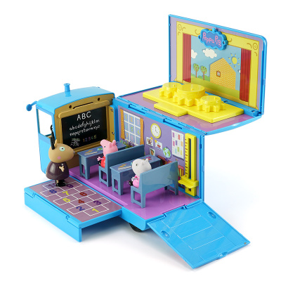 30元优惠券-小猪佩奇儿童男女孩过家家场景玩具角色扮演模拟仿真玩具车奇趣变校车