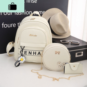 小清新双肩包女2020新款时尚少女士大容量背包中学生书包pu旅行包NEW LAKE