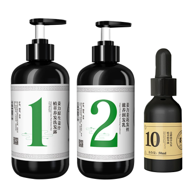 姜力(姜力1号+2号+10号)套装控油去屑原生姜汁洗发露润发乳滋养柔顺修护精华液