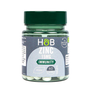 荷柏瑞(Holland&Barrett)锌15mg60片 膳食营养补充剂 原装进口