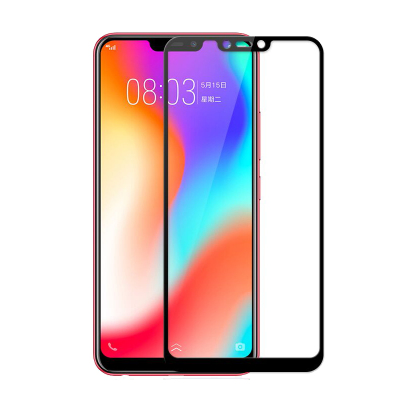 [买2送手机壳]轻万适用vivoy83钢化膜全屏玻璃贴膜丝印黑色手机保护膜